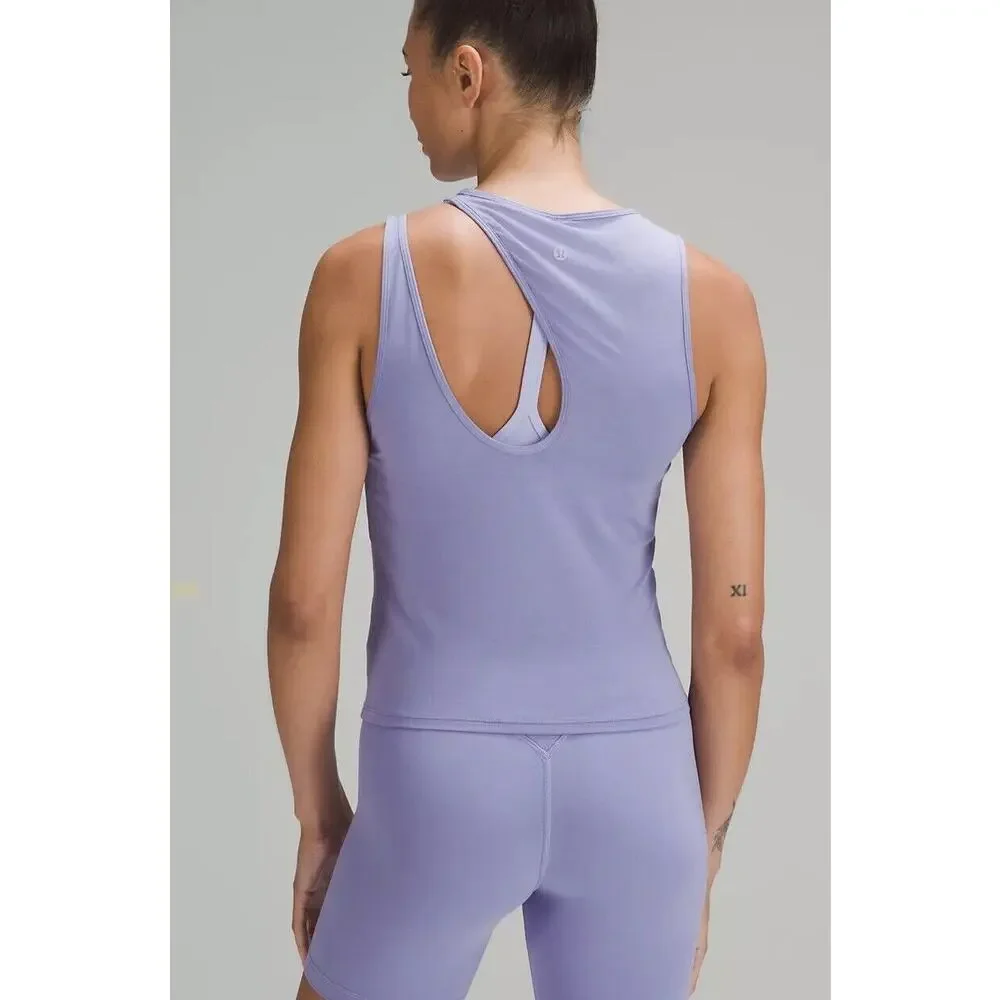 NWT Lululemon Shoulder Cut-Out Yoga Tank Top in Dark‎ Lavender Women's Size 8